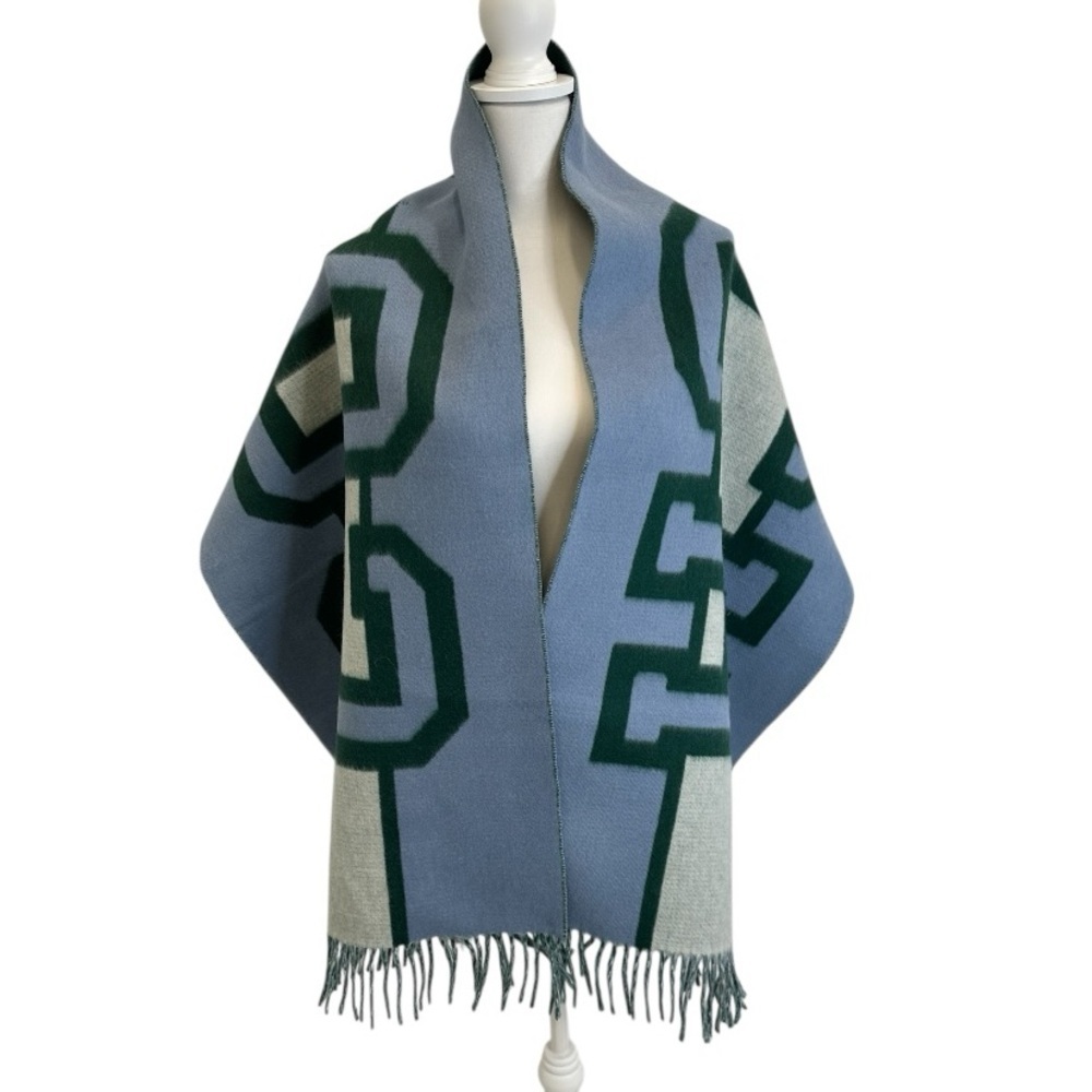 Coach Reversible Colorblock Varsity Print Oversized Muffler Wool Scarf NWT $228 - Picture 4 of 12